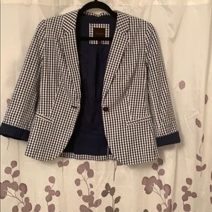 THE LIMITED blue and white suit jacket